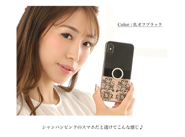 クリア ブラック ホワイト 花柄 リボン 全機種対応 スマホケース ハードケース ハードカバー クリアケース