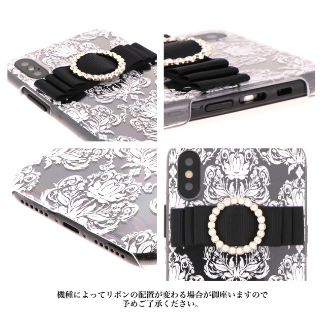 花柄 リボン全機種対応 スマホケース ハードケース ハードカバー クリアケース