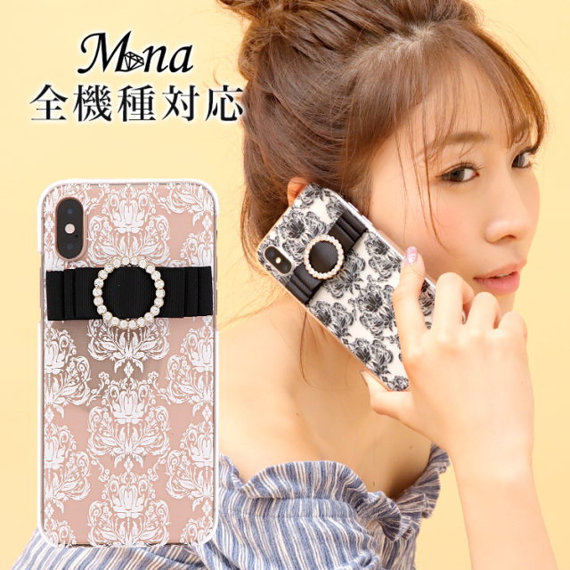 花柄 リボン全機種対応 スマホケース ハードケース ハードカバー クリアケース