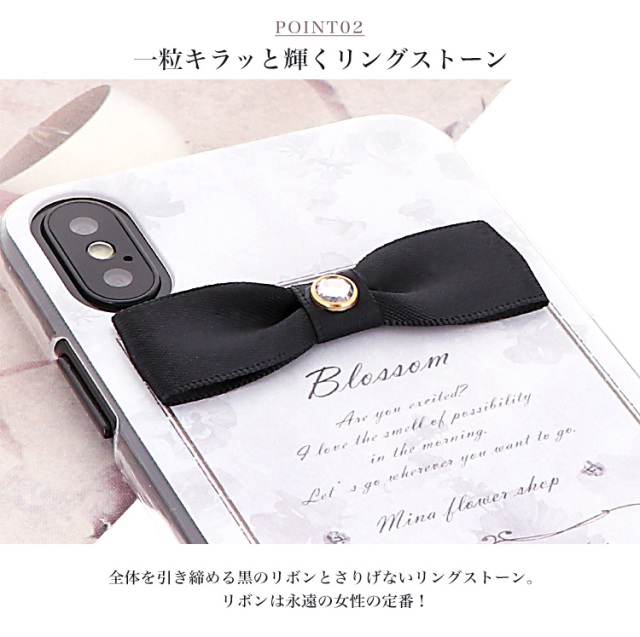 花柄 リボン 全機種対応 スマホケース ハードケース ハードカバー クリアケース