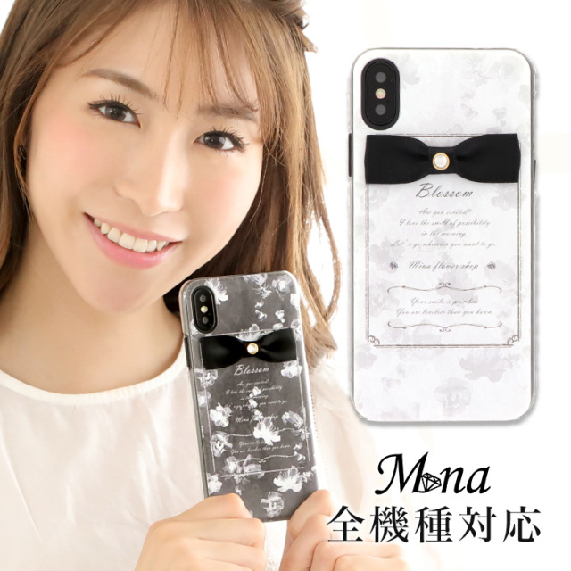 花柄 リボン 全機種対応 スマホケース ハードケース ハードカバー クリアケース