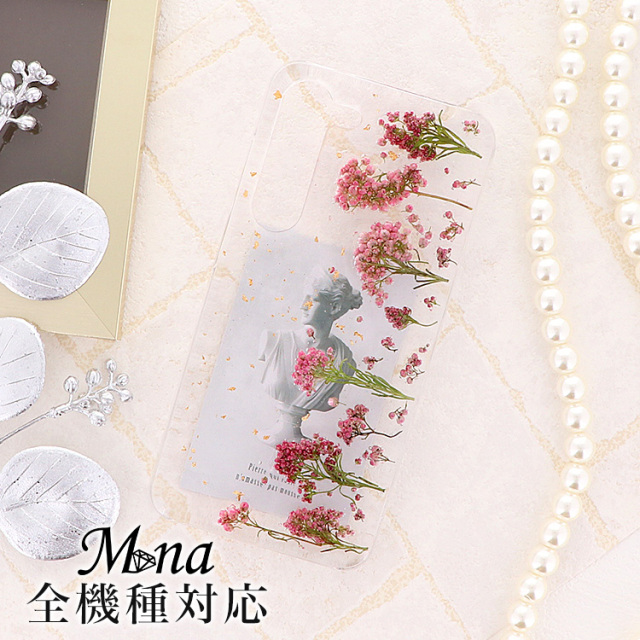 スマホケース ハードケース ハードカバー クリアケース  金箔 花 フラワー flower 押し花