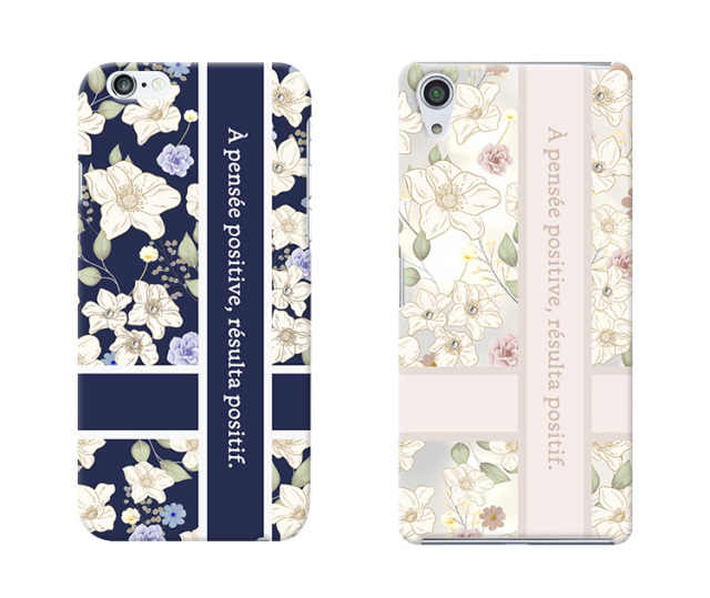 スマホケース ハードケース ハードカバー クリアケース 花柄 フラワー リボン