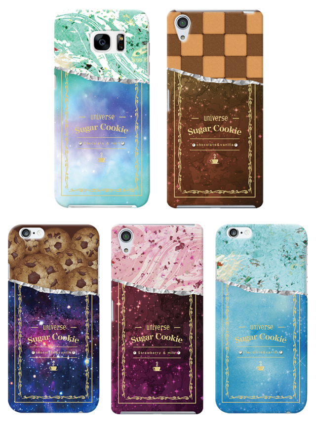 スマホケース ハードケース ハードカバー クリアケース 宇宙 土星 星 ギャラクシー お菓子 クッキー