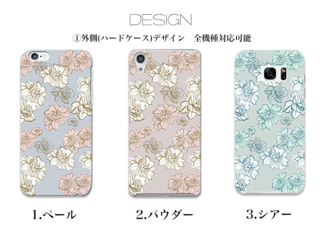 スマホケース カンガルーポケット スマホスタンド 花柄 パステル