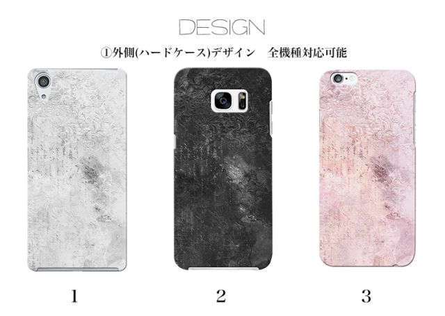 スマホケース カンガルーポケット スマホスタンド 猫 ネコ cat シルエット マーブル 大理石