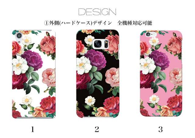 スマホケース カンガルーポケット スマホスタンド 花柄 花 フラワー