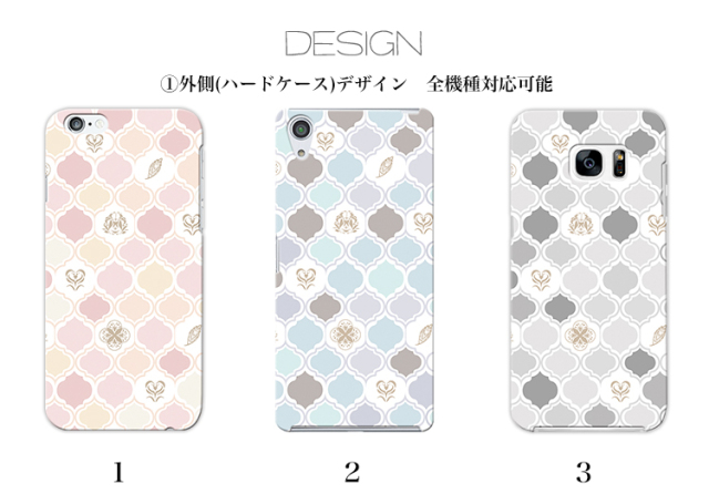 スマホケース カンガルーポケット スマホスタンド モロッカンタイル