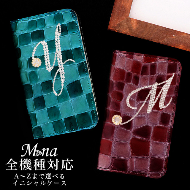 本皮 ビンテージ ベルトなし 全機種対応 手帳型 手帳型ケース ケース スマホ カバー ステンドグラス エナメル イニシャル