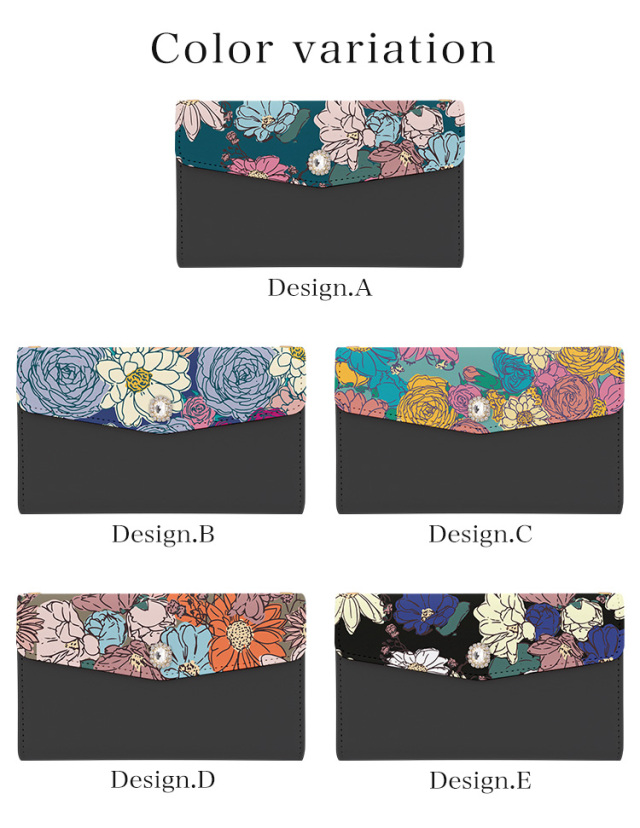 スマホケース 手帳型 カバー 手帳型ケース  全機種対応 三つ折り 花型 花 flower フラワー デコ