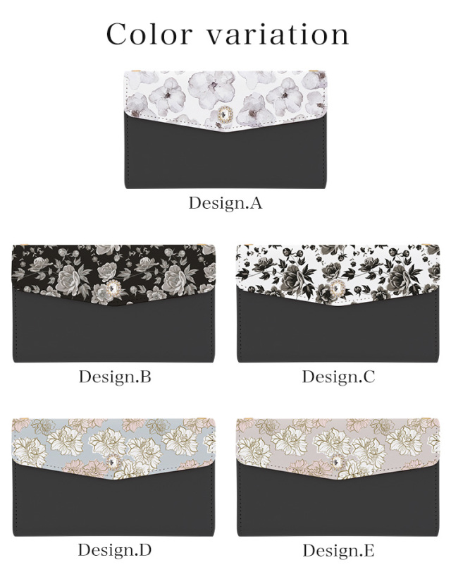 スマホケース 手帳型 カバー 手帳型ケース  全機種対応 三つ折り シンプル 花柄 モノトーン デコ