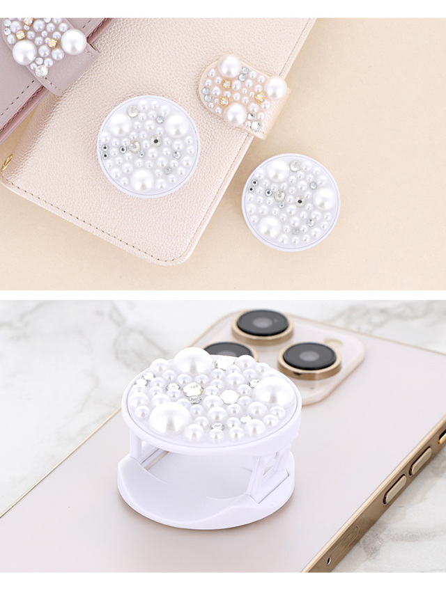 スマホリング スマホスタンド リングストラップ アイリング パール ラインストーン クリスタル スマホグリップ