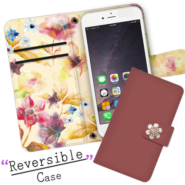 スマホケース 手帳型 カバー 手帳型ケース 両面 花柄　花 フラワー パステル パステルカラー バラ 薔薇 淡い色 水彩