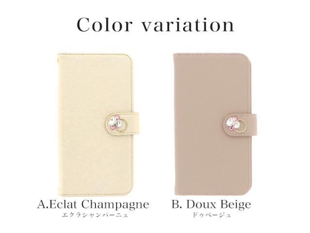 スマホケース 手帳型 カバー 手帳型ケース シンプル キラキラ ビジュー ゴールド ブラウン