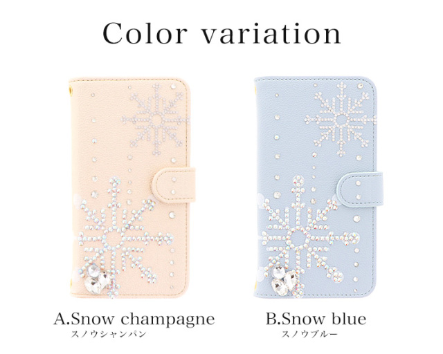 スマホケース 手帳型 カバー 手帳型ケース 季節もの デコ 冬 雪 ゆき 雪の結晶