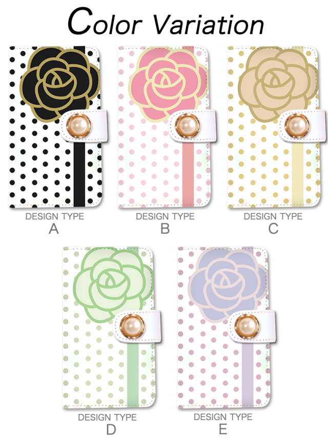 スマホケース 手帳型 カバー 手帳型ケース 花 フラワー 花柄 バラ 薔薇 ドット ドット柄 水玉