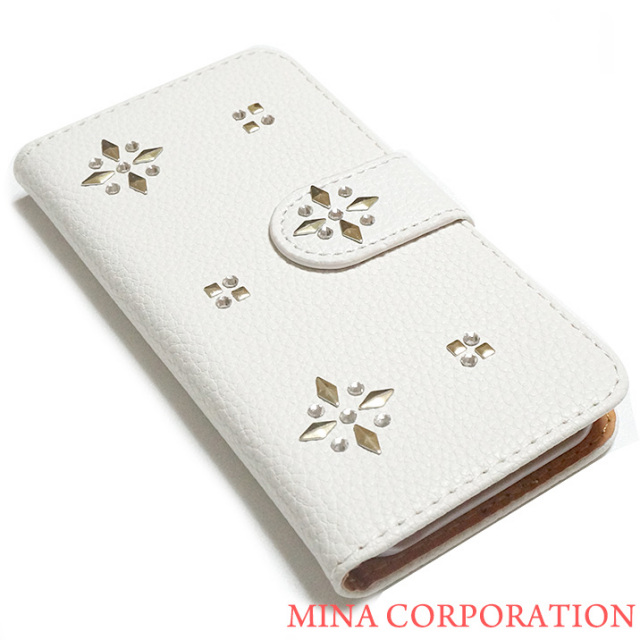 スマホケース 手帳型 カバー 手帳型ケース スタイリッシュ クール メンズ スタッズ ストーン