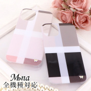 スマホケース ハードケース ハードカバー クリアケース チェック リボン ribbon パステルカラー