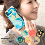 スマホケース カンガルーポケット スマホスタンド 高級 オイルアート