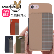 スマホケース カンガルーポケット スマホスタンド チェック柄 チェック くすみカラー