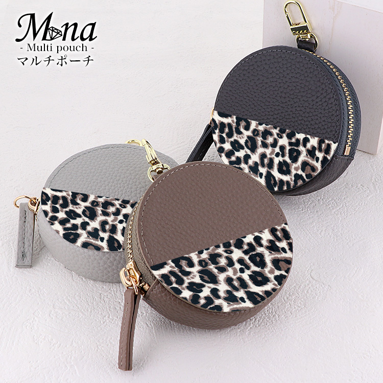 マルチポーチ コインケース イヤフォンケース 丸型 サークル ポーチ ケース