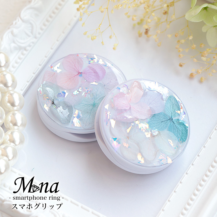 スマホリング スマホグリップ スマホスタンド リングストラップ アイリング 花 flower フラワー ドライフラワー 押し花
