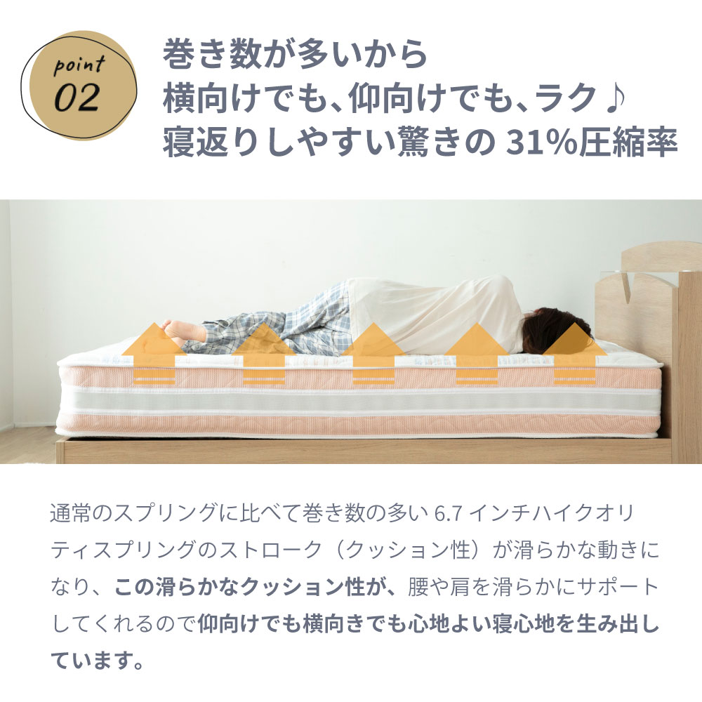 源ベッド　咲夜レアル　シングル　ハード 咲夜レアル】日本製ポケットコイルマットレス「咲夜レアル」｜高品質