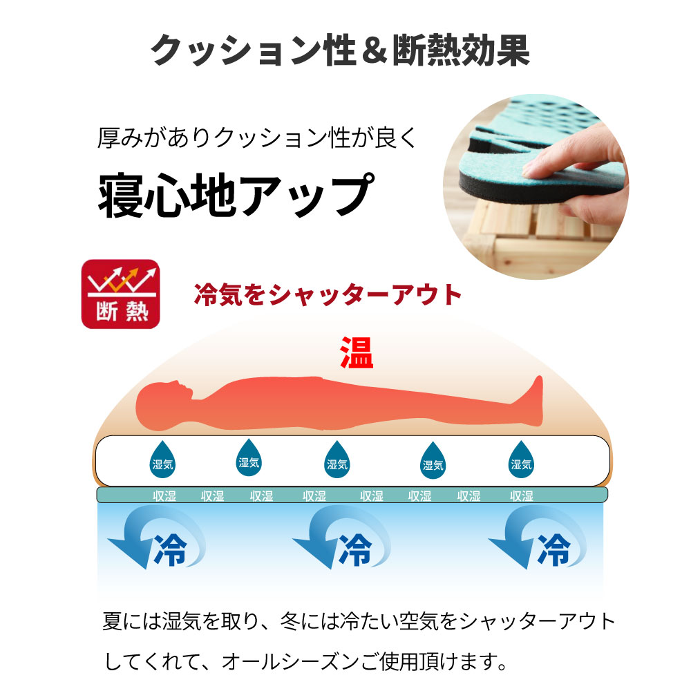 抗アレルエアジョブMAX 日本製スノコ型吸湿マット シングル