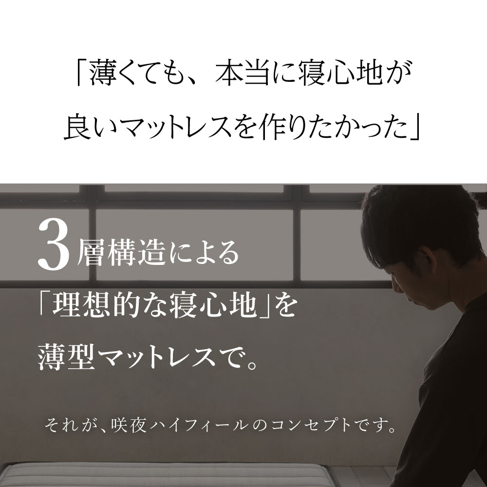 咲夜ハイフィール 薄型高反発ウレタンマットレス S,SD,D