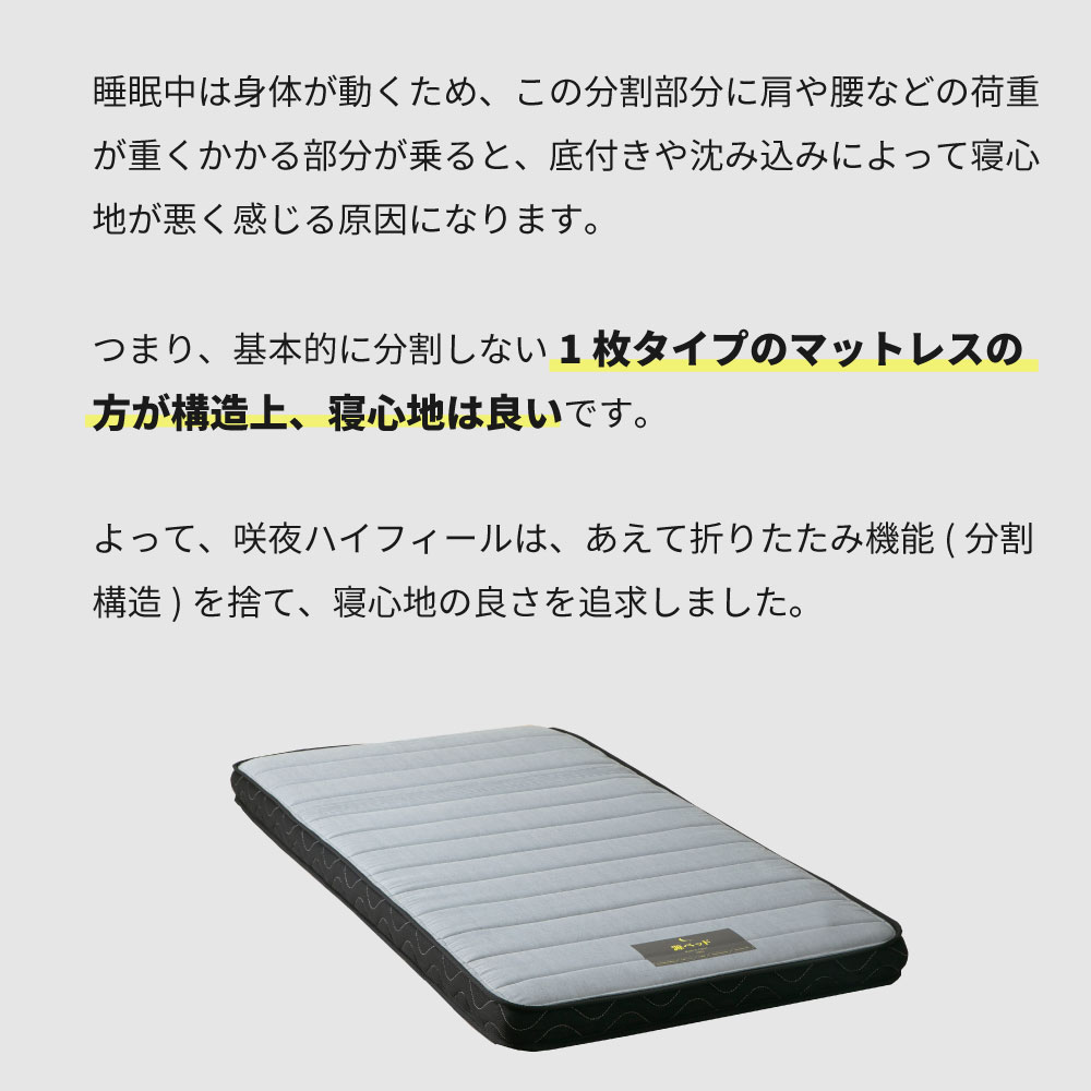 咲夜ハイフィール 薄型高反発ウレタンマットレス S,SD,D