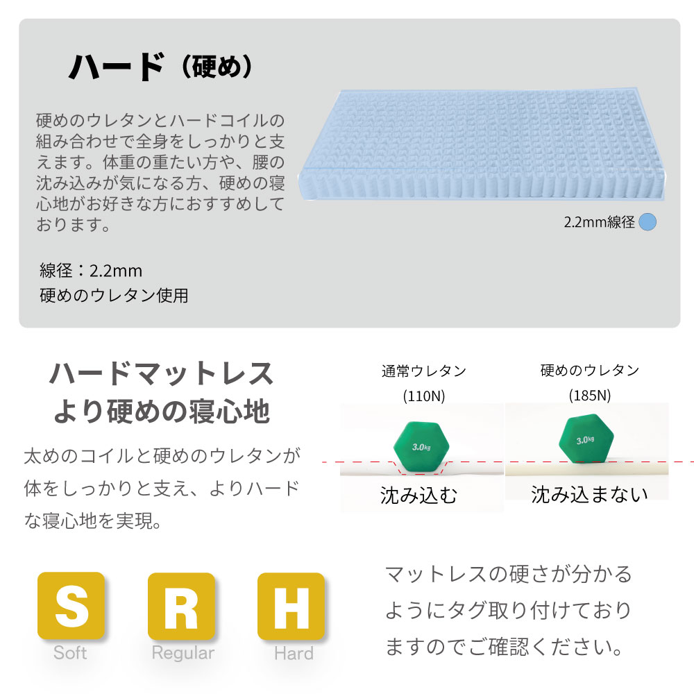 マットレス 夜香ハイグレード2 ポケットコイル シングル セミダブル 