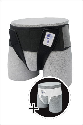 鼠径ヘルニア（脱腸）用ベルトとサポーターお得セット　新ベルトクロス＋新インナークロス