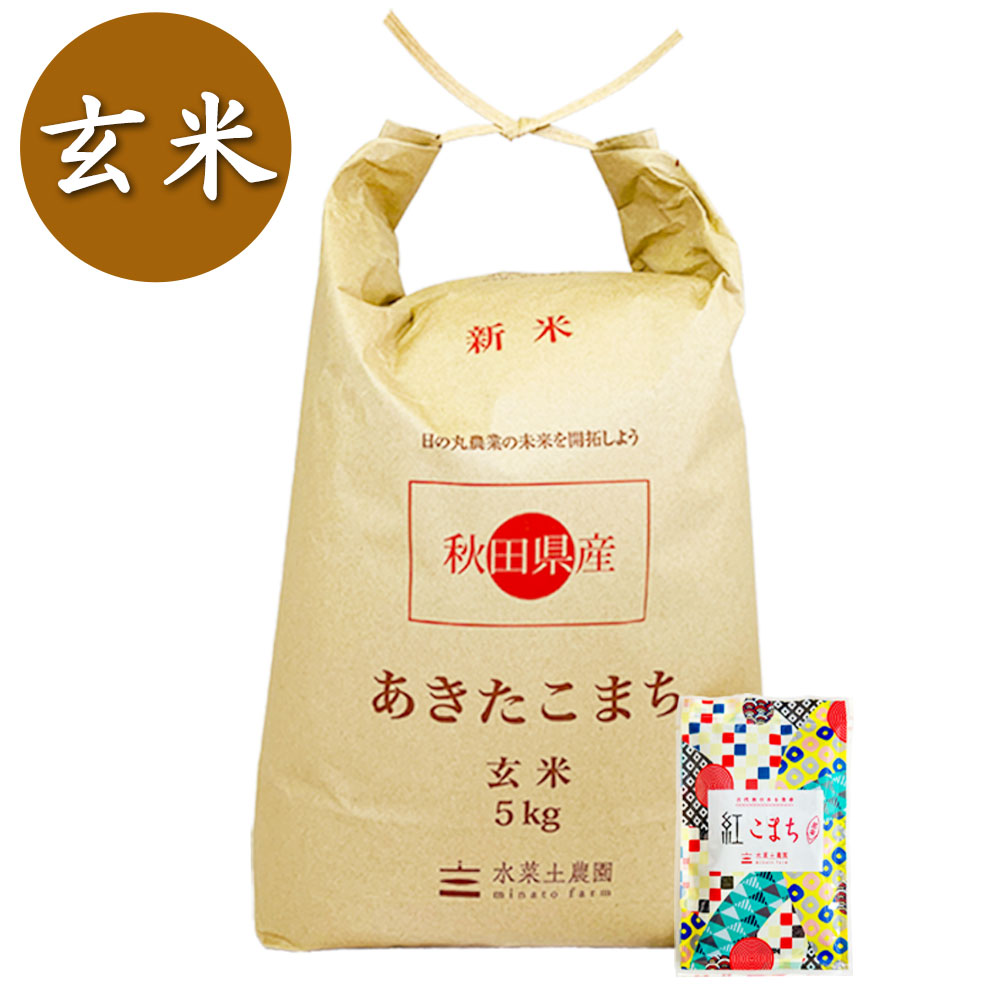 【玄米】秋田県産 農家直送 あきたこまち 5kg 子どもに食べさせたいお米 古代米付き 令和7年産