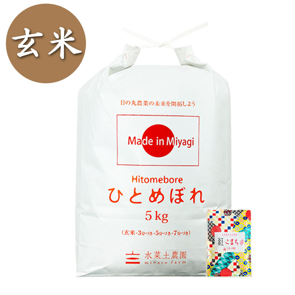 【宮城県産】新米 令和7年産 ひとめぼれ 玄米5kg 子どもに食べさせたいお米 古代米付き