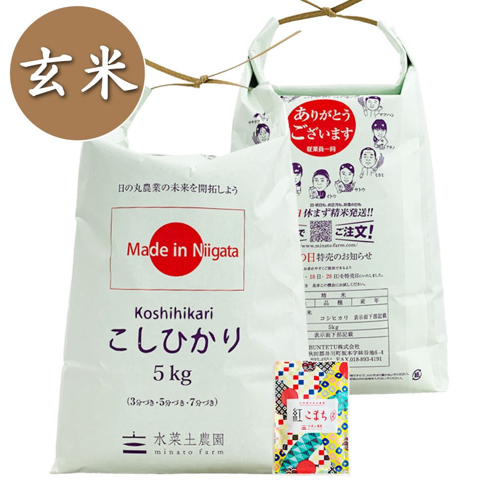 【玄米】新潟県産 こしひかり 10kg（5kg×2袋）子どもに食べさせたいお米 令和5年産 古代米付き