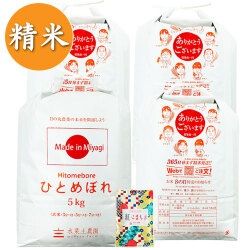 【精米】宮城県産 農家直送 ひとめぼれ 20kg(5kg×4袋) 子どもに食べさせたいお米 令和6年産 古代米付き