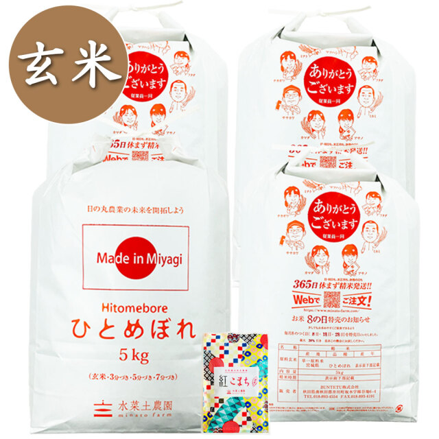 宮城県産 ひとめぼれ 20kg精米済み環境保全米 米農家直送