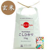【玄米】新潟県産 こしひかり 5kg 子どもに食べさせたいお米 古代米付き 令和7年産