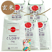 【玄米】新潟県産 こしひかり 25kg（5kg×5袋）子どもに食べさせたいお米 古代米付き 令和7年産