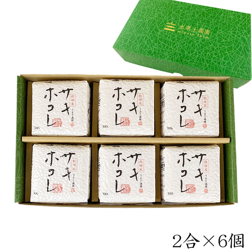 秋田米 サキホコレ 2合（300g）× 6個入り 秋田県産 令和6年産