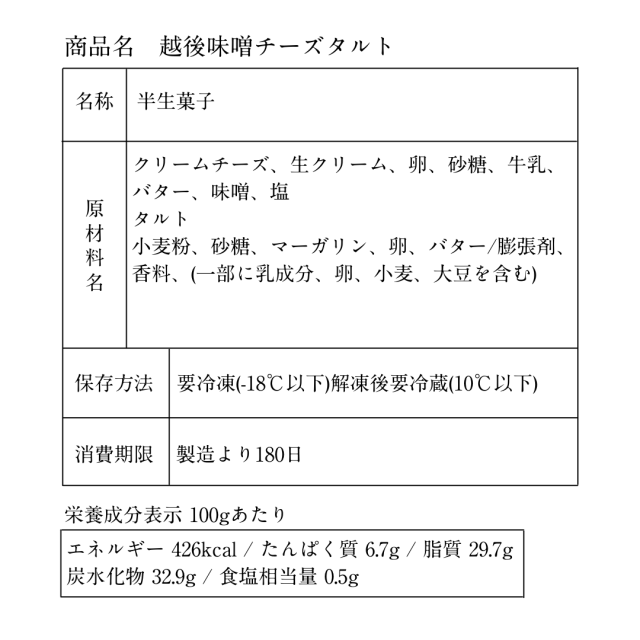 味噌チーズタルト裏貼