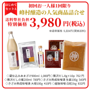 <峰村醸造はじめてセットA/人気商品詰合せ>当店をはじめてご利用のお客様限定お一人様一回限り！送料弊社負担！※購入には会員登録が必要です