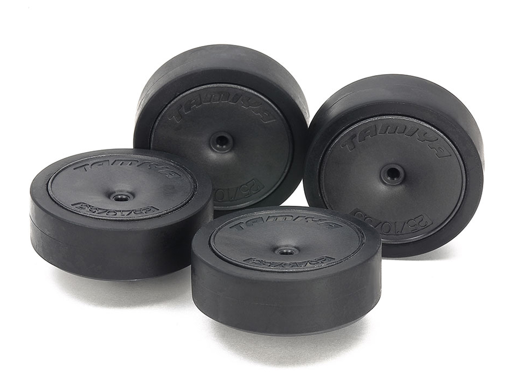 T15544　タミヤ　ローフリクション大径ローハイトタイヤ (31mm) &カーボンホイール (ディッシュ)