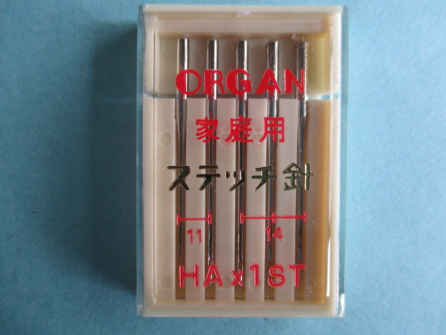 オルガン針　HA X 1ST  #11 #14 【ステッチ専用】 【5本入り】