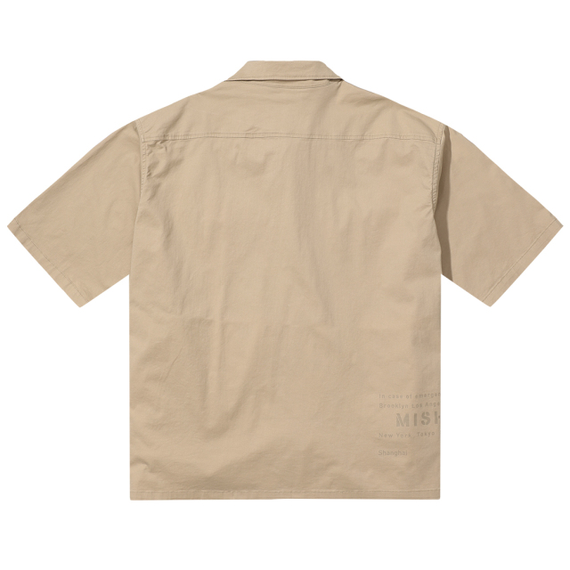 EMBROIDERY OVERSIZED WORK SHIRT (KHAKI/M21200202)