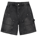 SPRAY LOGO DENIM SHORTS (BLACK/M21200909)