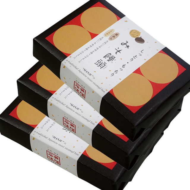 お得な3箱セット・しっとり・もっちり【みそ饅頭6個入×3箱】栗餡と