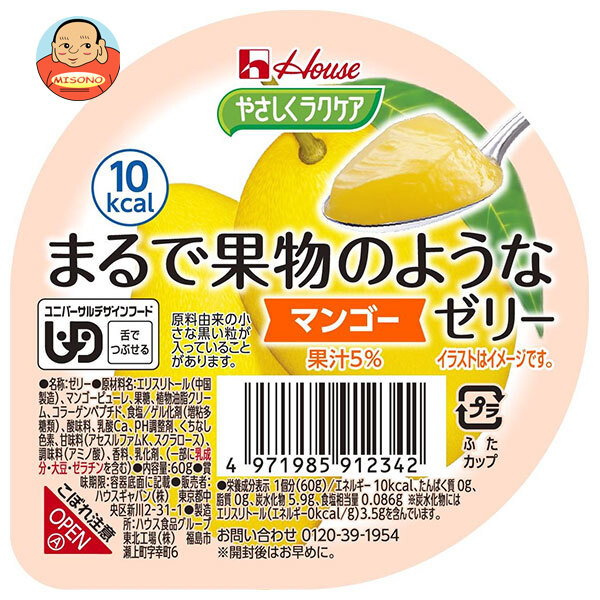 ハウス食品 やさしくラクケア まるで果物のようなゼリー マンゴー 60g×48個入