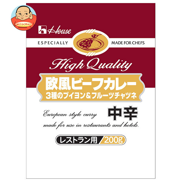 ハウス食品 欧風ビーフカレー 3種のブイヨン&フルーツチャツネ 中辛 200g×30個入