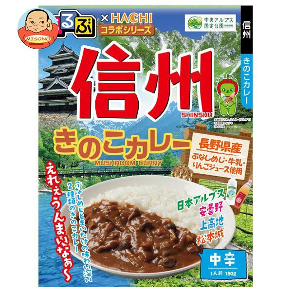ハチ食品 るるぶ×HACHIコラボシリーズ 信州きのこカレー 180g×20個入